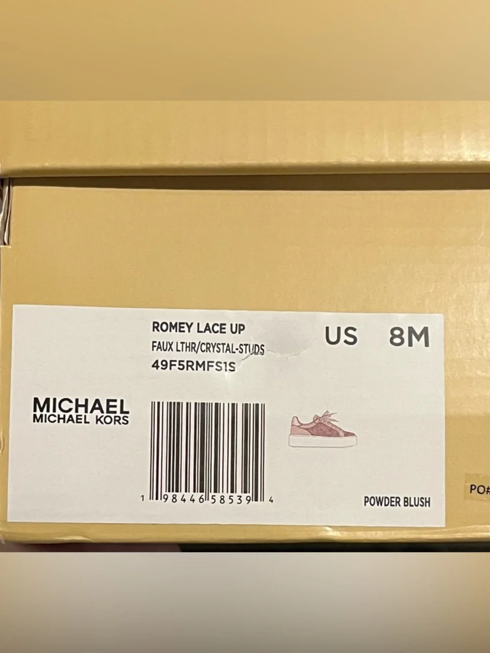 Michael Kors Romey Pink Lace Up Crystal Embellished Platform Shoes size 8 New - Picture 10 of 11